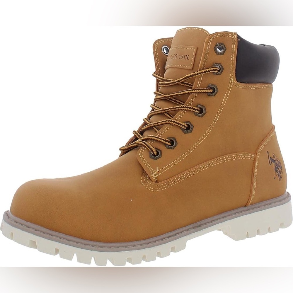 U.S. Polo Assn. Owen High Work Boots Men’s Size 10 Tan Lace-Up - Picture 3 of 10